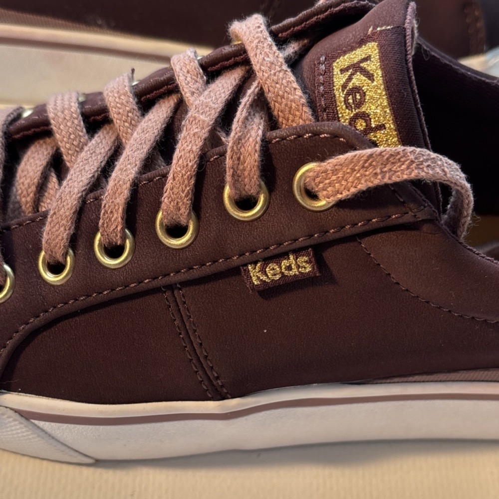 Keds Women's Burgandy Low Top Lace-Up Sneakers Solid Casual Athletic - Picture 3 of 6